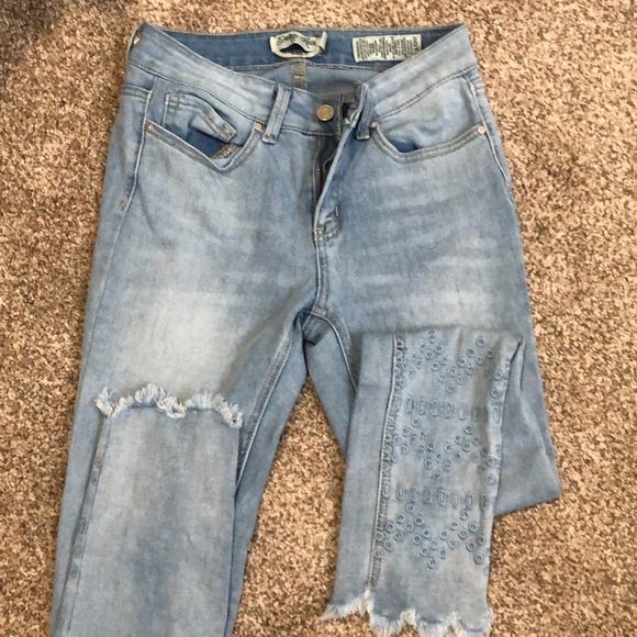 indigo rein embroidered jeans